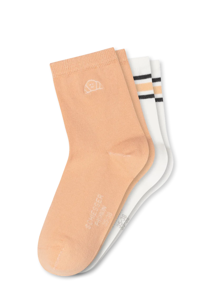 Socken Damen 2er-Pack Orange/Weiss - Fashion