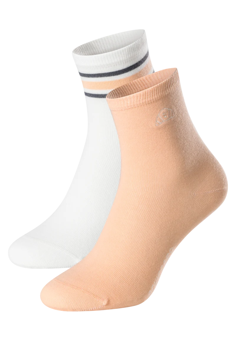 Socken Damen 2er-Pack Orange/Weiss - Fashion