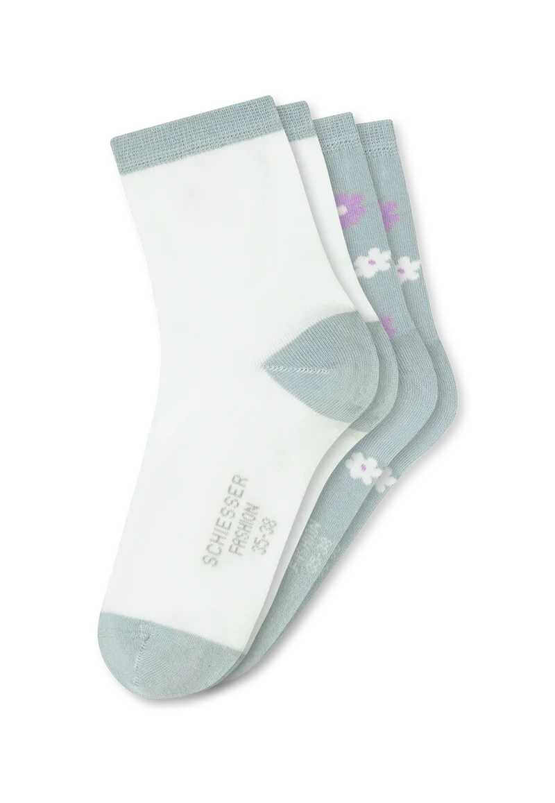 Socken Damen 2er-Pack Grau/Weiss gemustert - Fashion