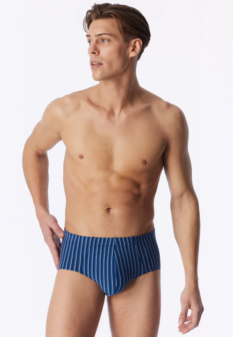 Slip 3er-Pack Blau/Dunkelblau gestreift - 95/5