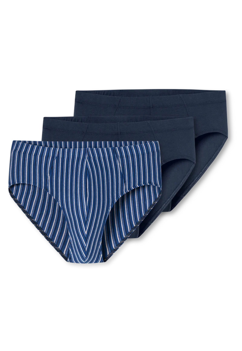 Slip 3er-Pack Blau/Dunkelblau gestreift - 95/5