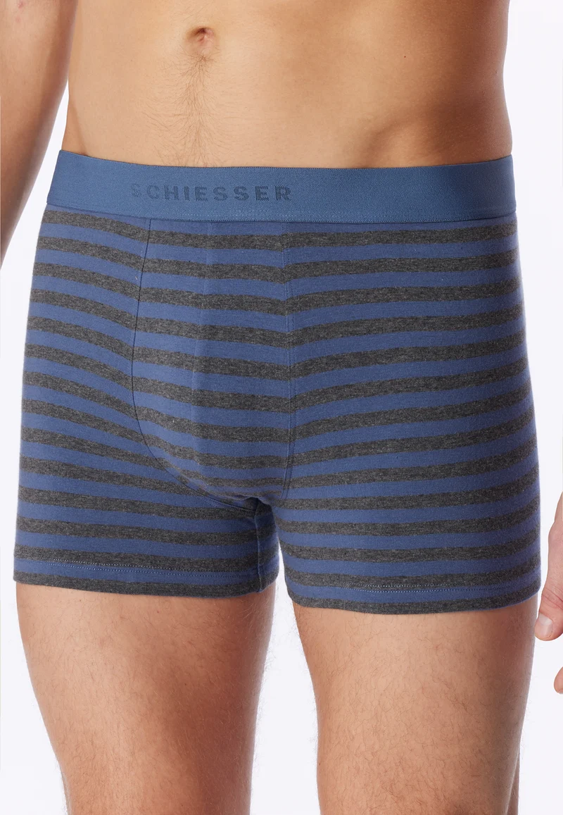 Enge Boxershorts 3er-Pack Grau/Dunkelblau gestreift - 95/5
