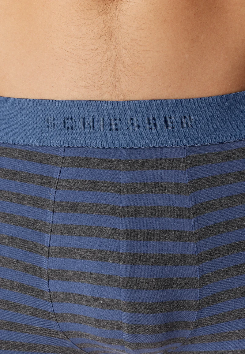 Enge Boxershorts 3er-Pack Grau/Dunkelblau gestreift - 95/5
