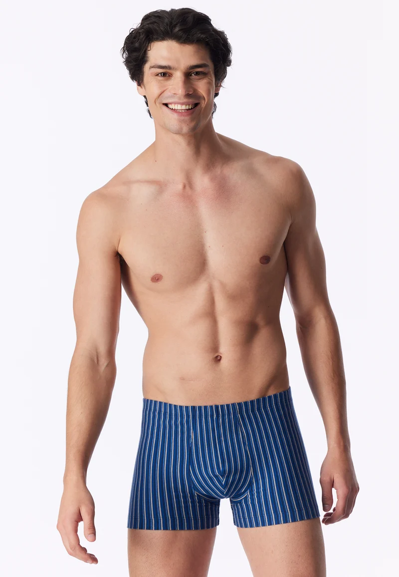 Enge Boxershorts 3er-Pack Blau/Dunkelblau gestreift - 95/5