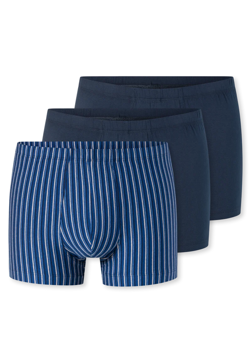 Enge Boxershorts 3er-Pack Blau/Dunkelblau gestreift - 95/5
