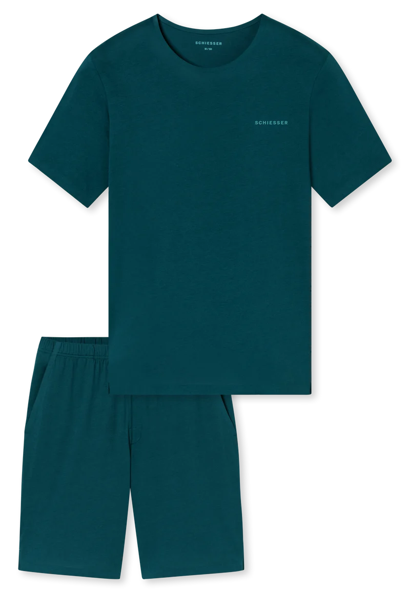Schlafanzug kurz Petrol - Modern Bonded