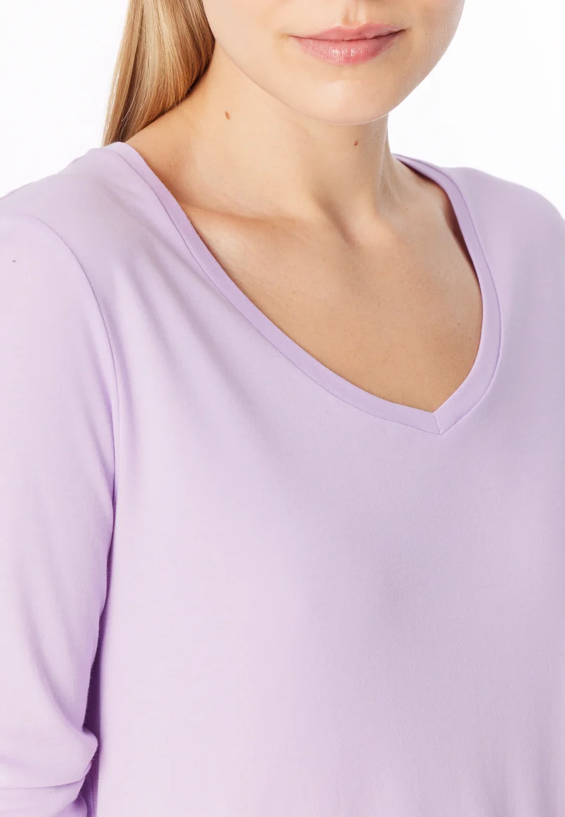 Schlafanzug mit Bündchen Lila gemustert - Modern Nightwear