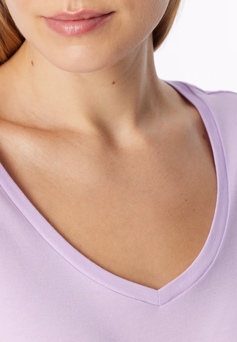 Schlafanzug kurz Lila gemustert - Modern Nightwear