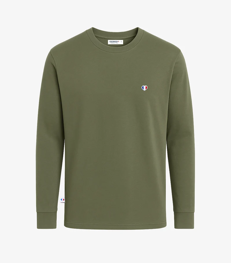 T-shirt Manches Longues Homme Kaki - Iconique