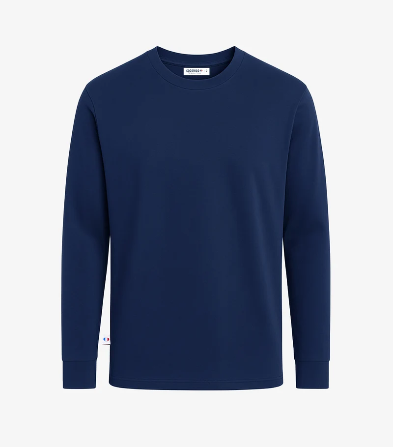 T-shirt Manches Longues Homme Marine - Intemporel