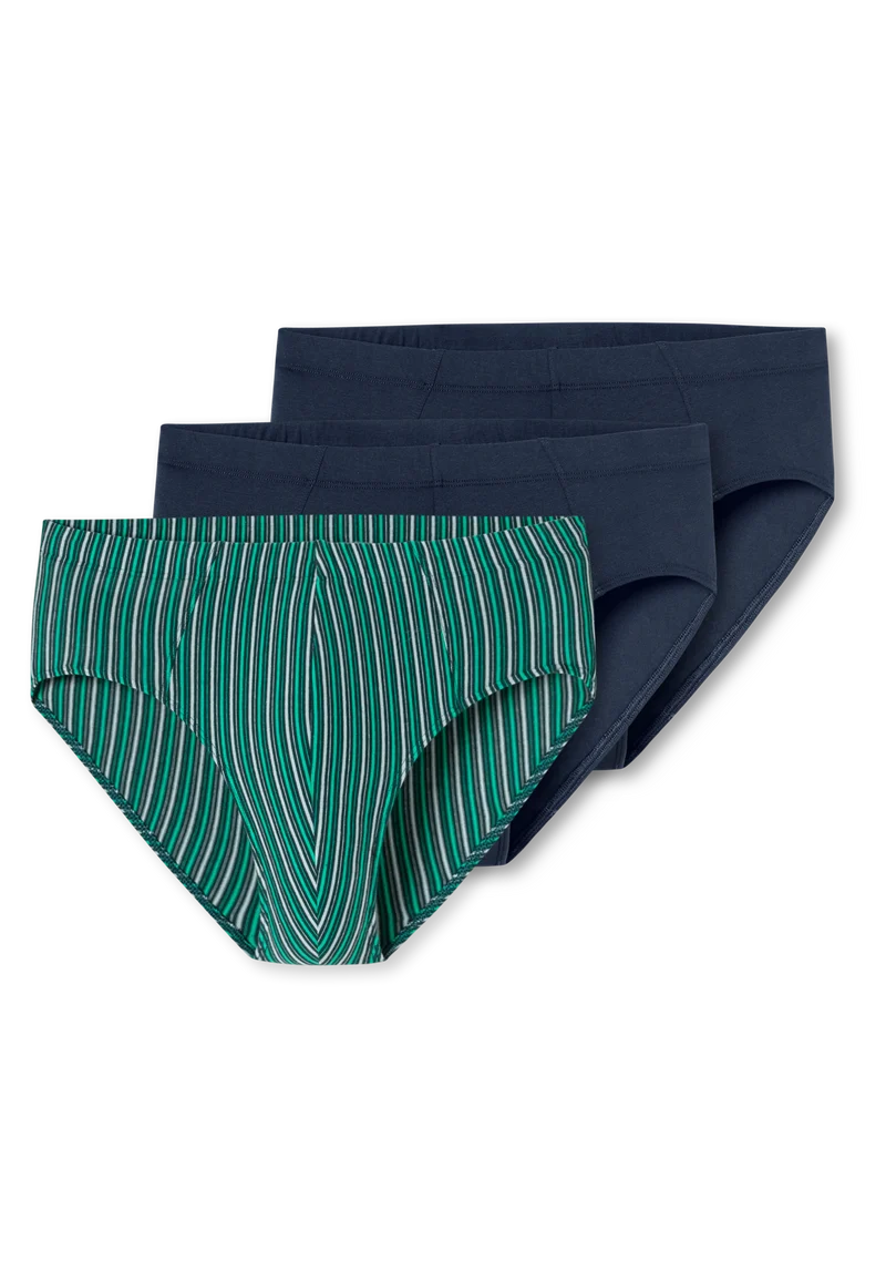 Slip 3er-Pack Blau/Grün gestreift - 95/5