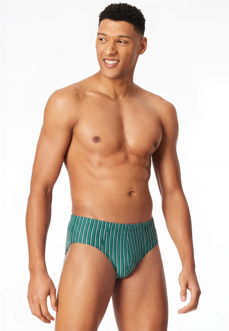 Slip 3er-Pack Blau/Grün gestreift - 95/5