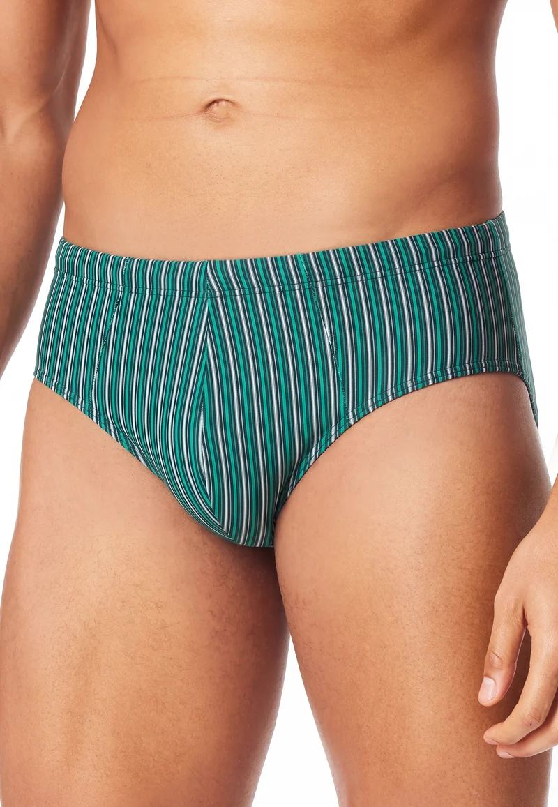 Slip 3er-Pack Blau/Grün gestreift - 95/5