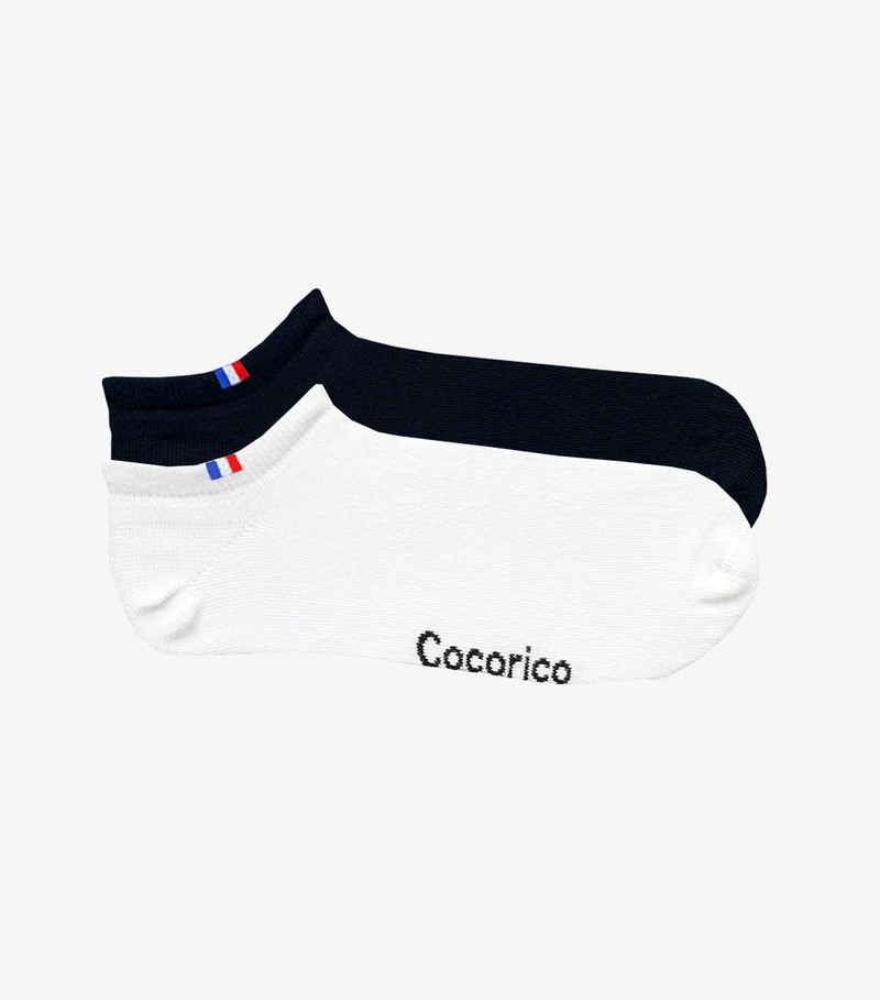 Chaussettes Femme x2 - Pack Invisible Noir/Blanc