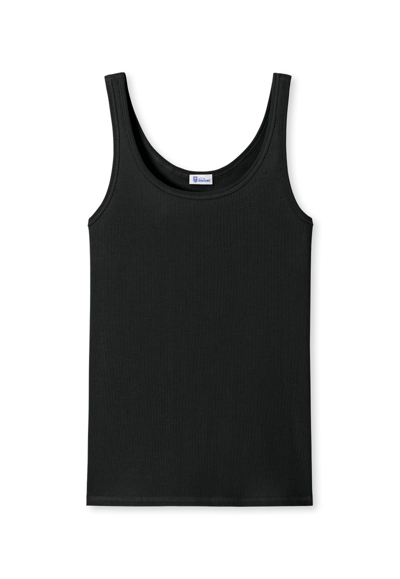 Tank Top Doppelripp Schwarz - Revival Greta