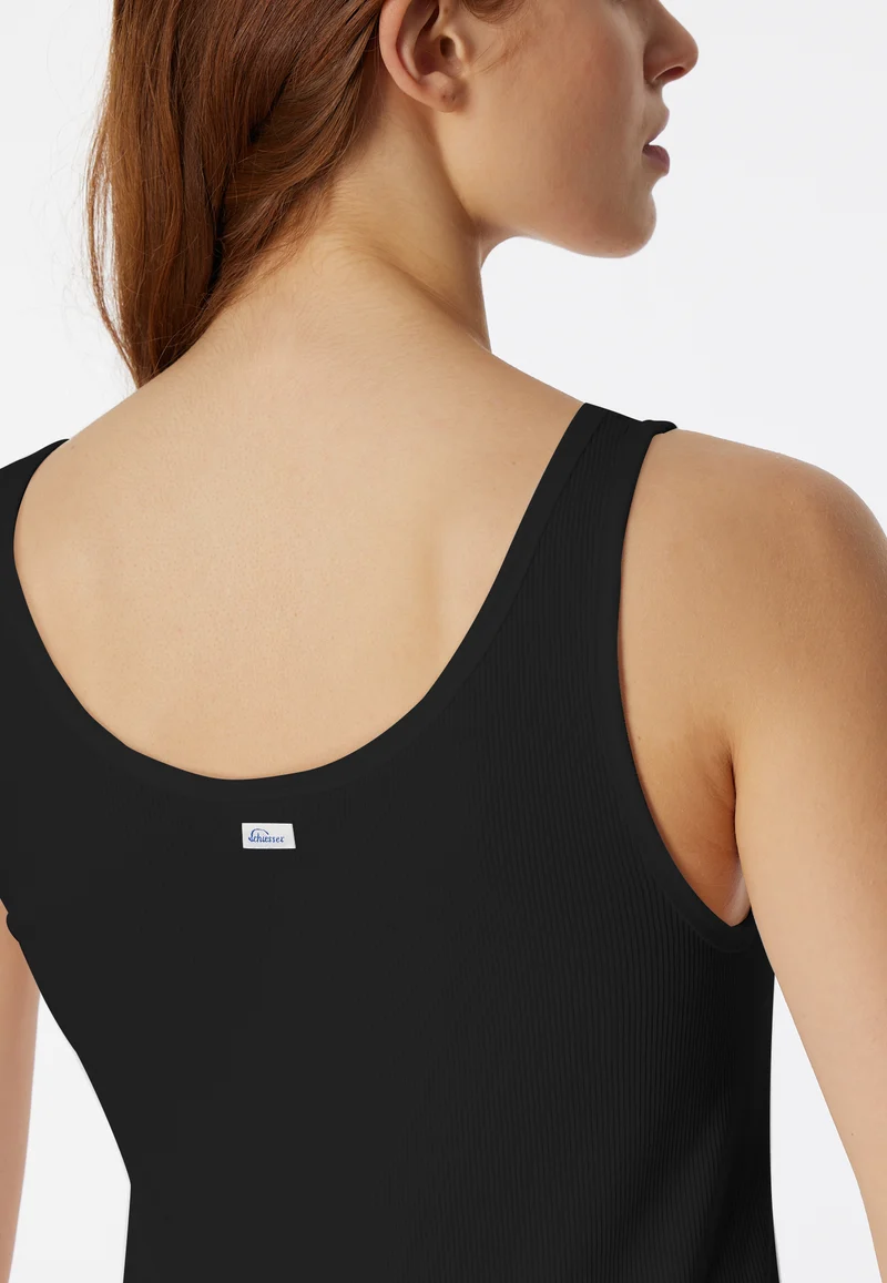 Tank Top Doppelripp Schwarz - Revival Greta