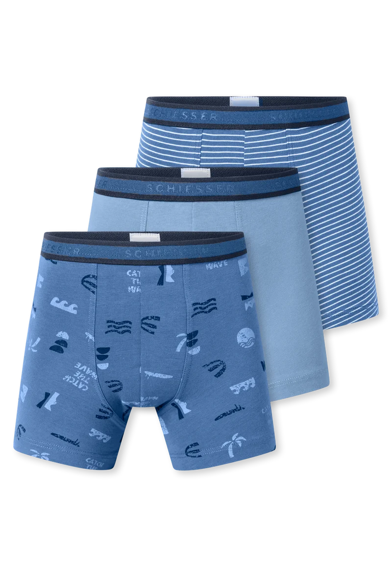 Shorts 3er-Pack Blau gemustert - 95/5