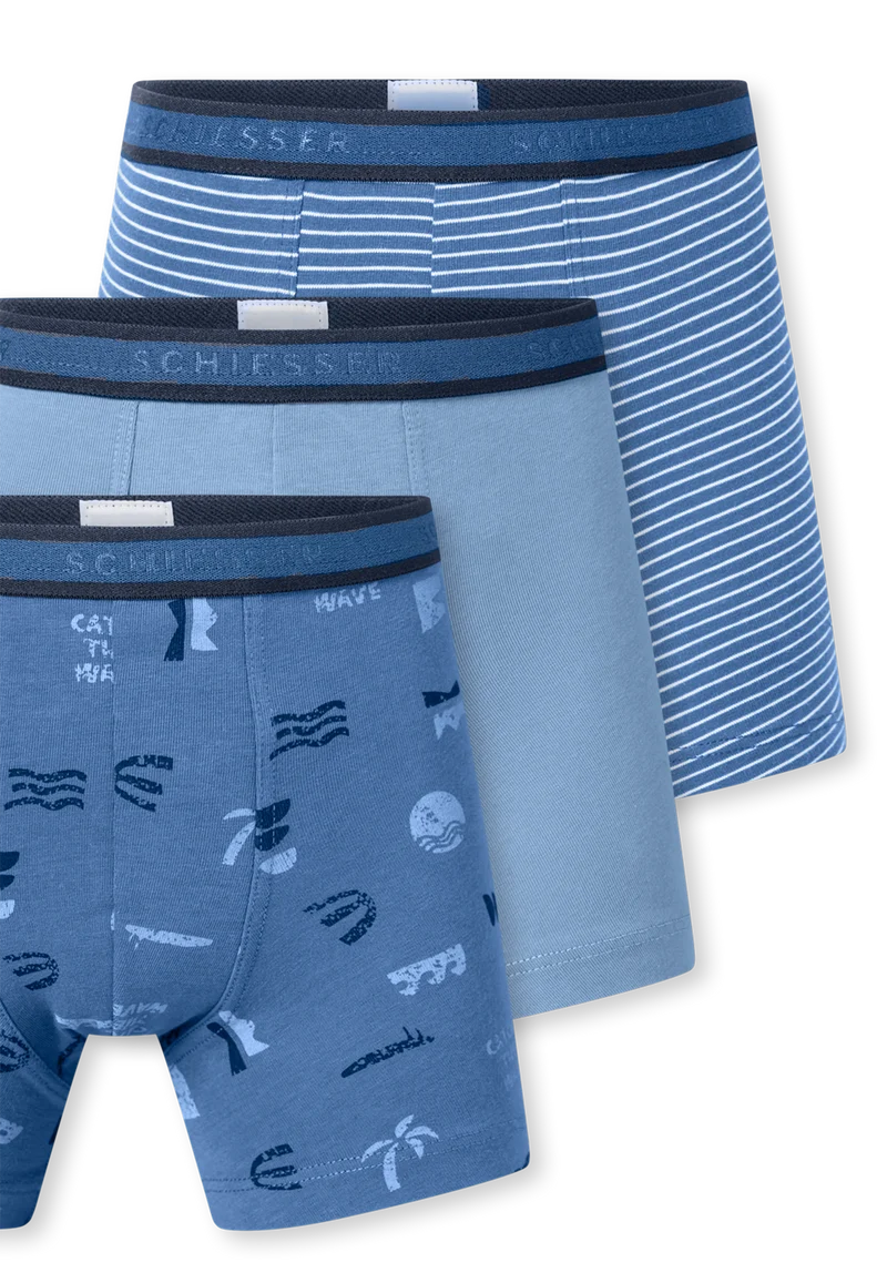 Shorts 3er-Pack Blau gemustert - 95/5
