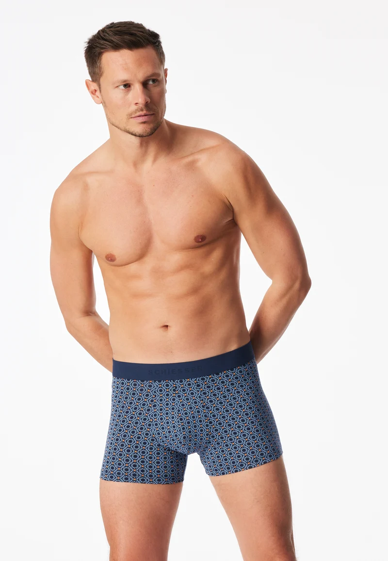 Enge Boxershorts 3er-Pack Blau/Schwarz gemustert - 95/5