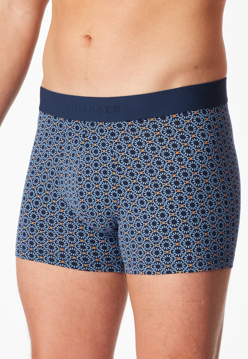 Enge Boxershorts 3er-Pack Blau/Schwarz gemustert - 95/5