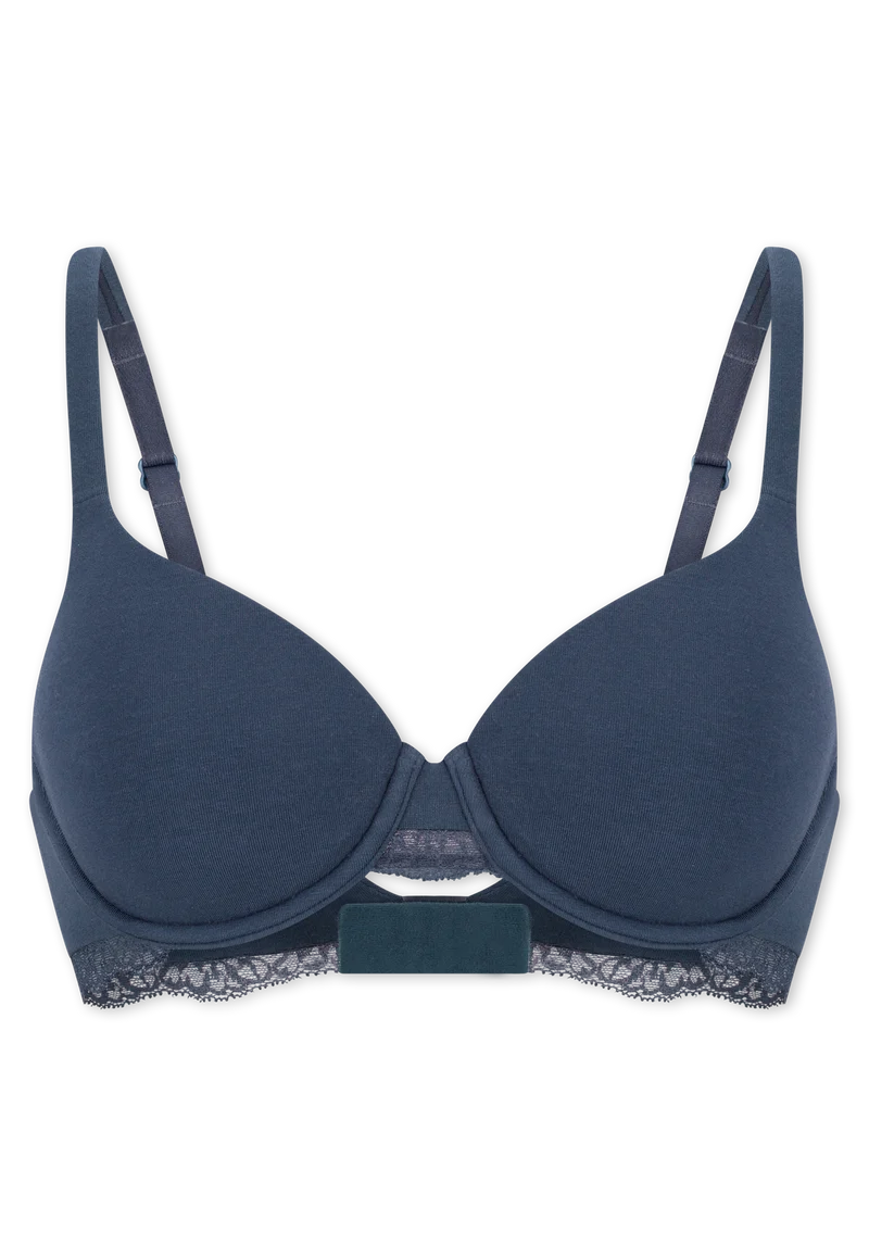 Bügel-BH mit Spitze Blau - Unique Cotton