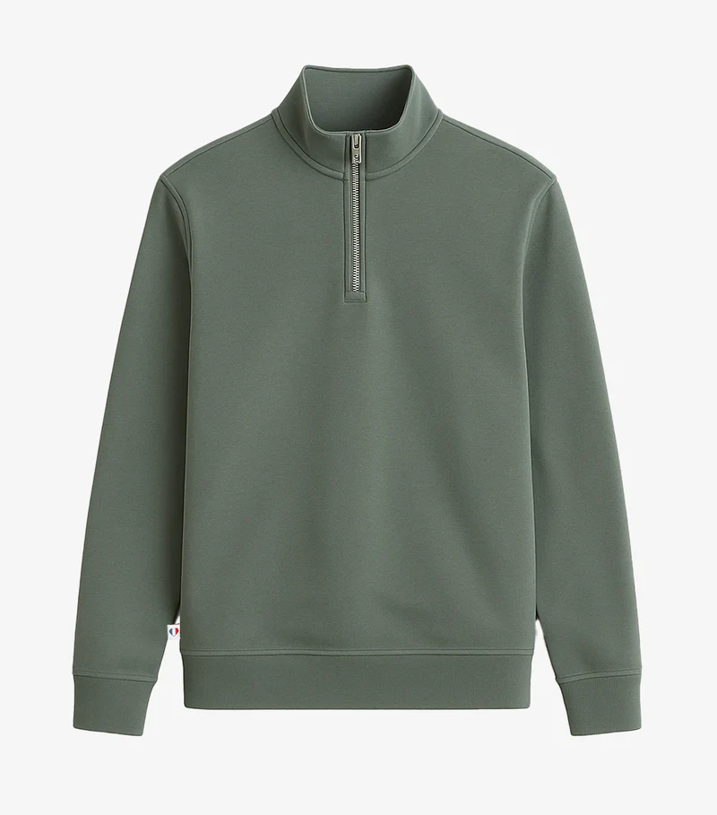Sweat Camionneur Homme Sauge - Intemporel