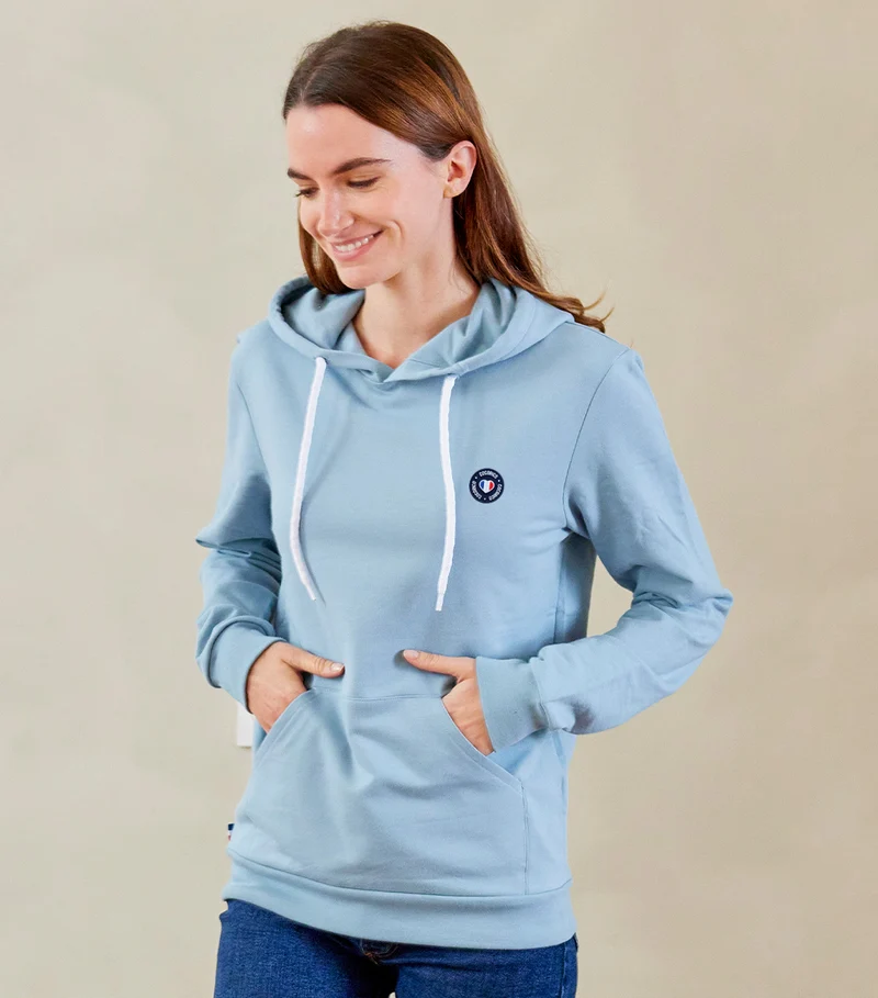 Sweat à capuche Femme Ciel - Blason