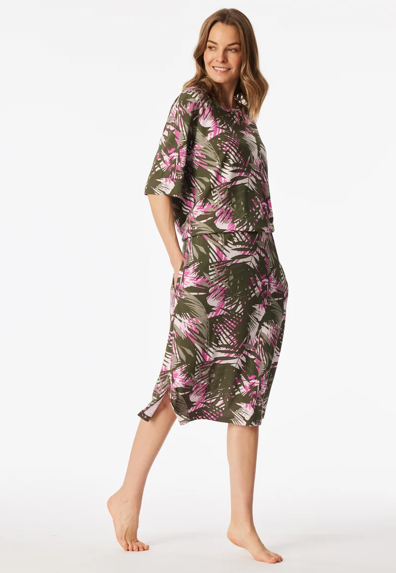 Nachthemd kurzarm Bunt gemustert - Modern Nightwear