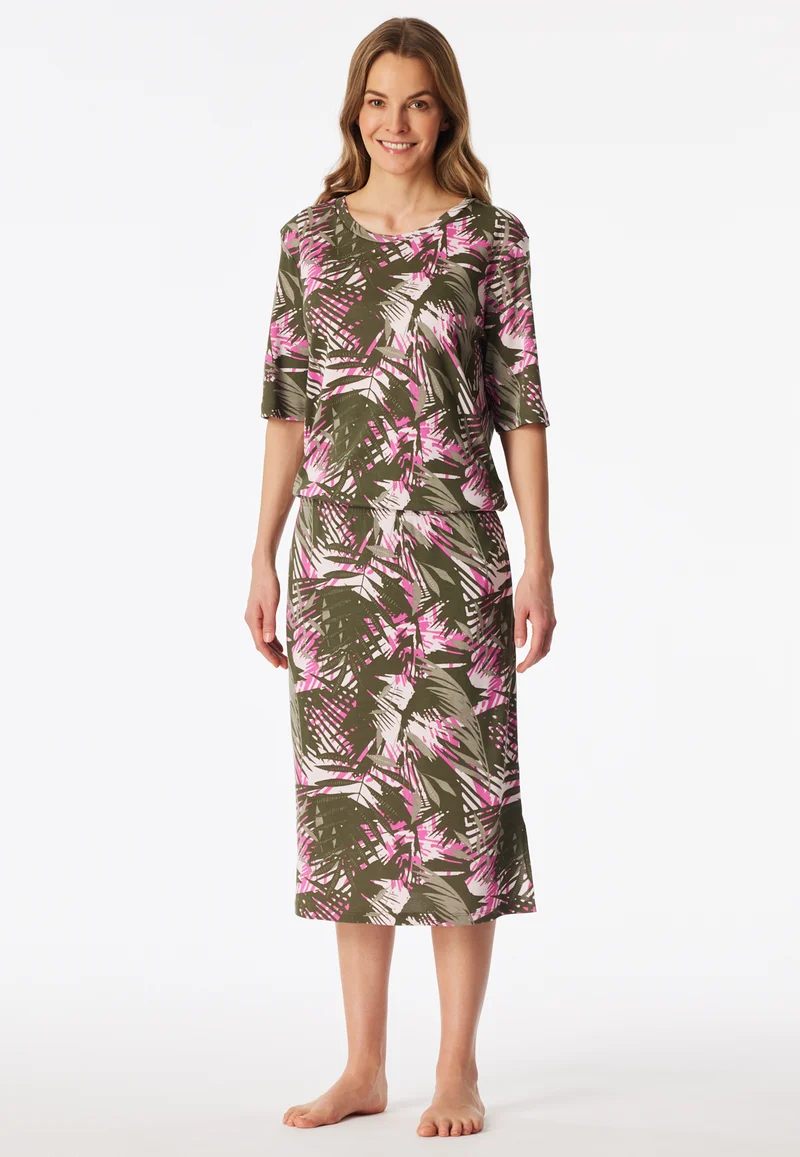 Nachthemd kurzarm Bunt gemustert - Modern Nightwear
