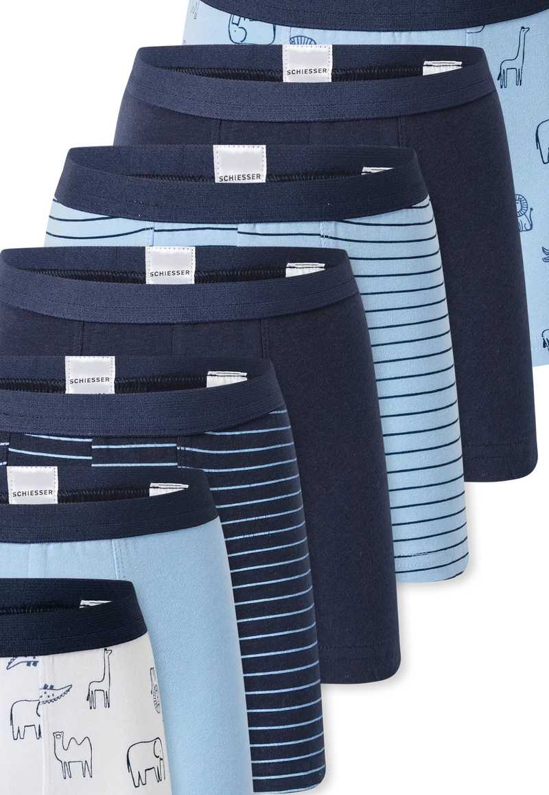 Shorts 7er-Pack Blau/Weiss gemustert - 95/5