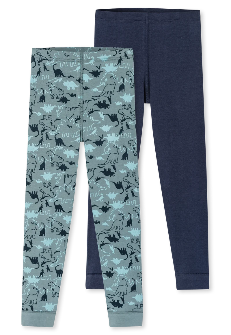 Unterhose lang 2er-Pack Dunkelblau/Petrol gemustert - 95/5