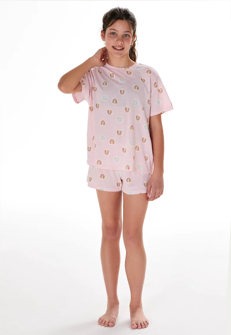 Schlafanzug kurz Rosa gemustert - Teens Nightwear