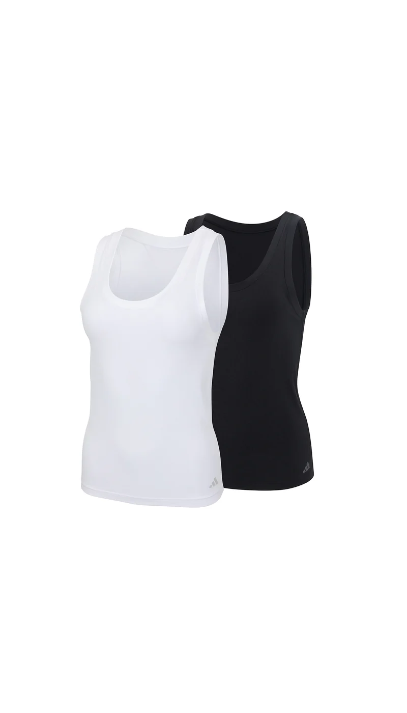 Tank Top 2er-Pack Schwarz/Weiss - ADIDAS