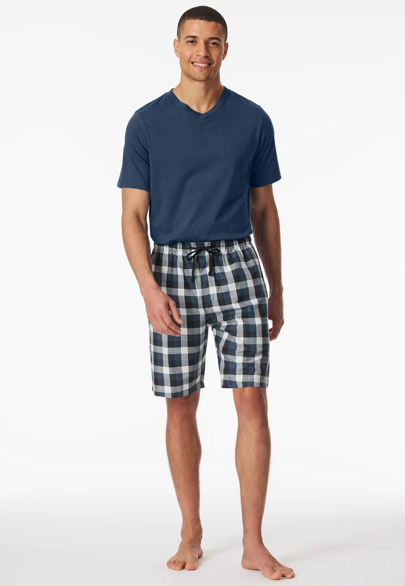 Hose kurz Blau kariert - Mix+Relax