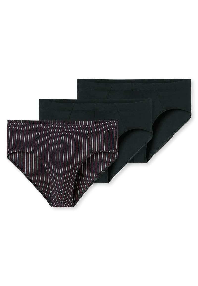 Slip 3er-Pack Schwarz gestreift - 95/5