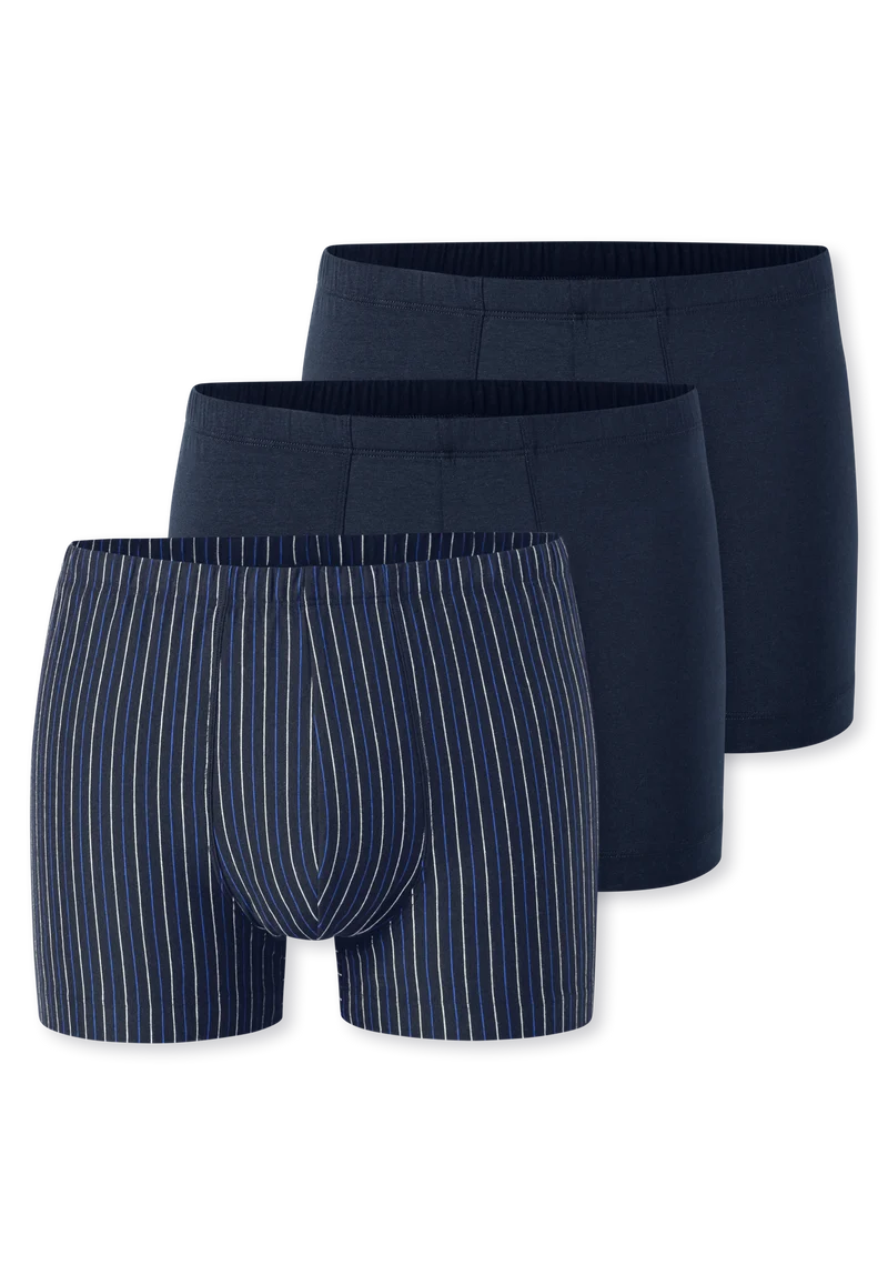Enge Boxershorts 3er-Pack Dunkelblau gestreift - 95/5