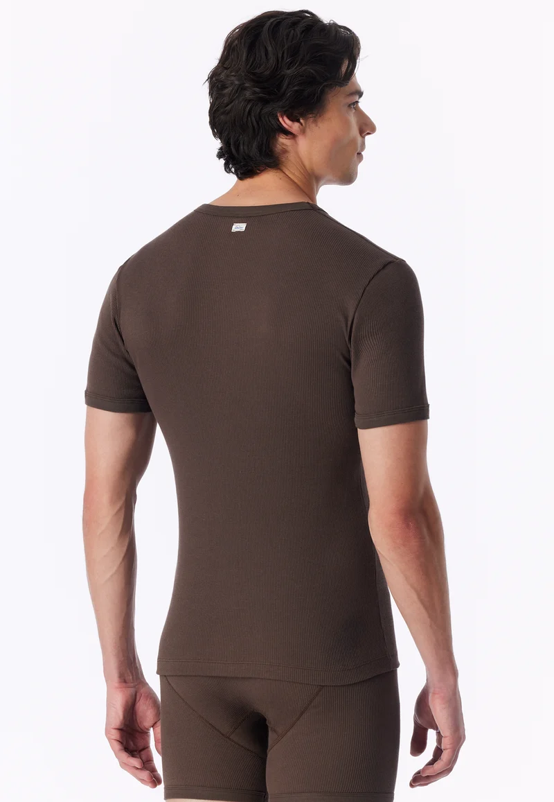 T-Shirt Doppelripp Braun - Revival Friedrich