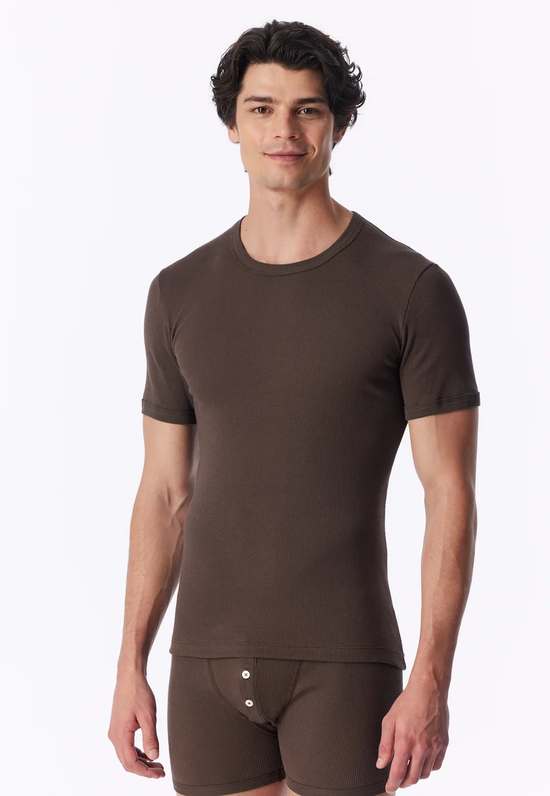 T-Shirt Doppelripp Braun - Revival Friedrich