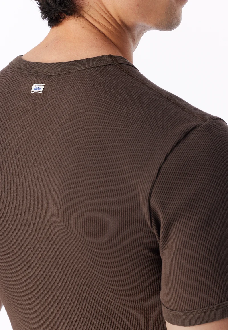 T-Shirt Doppelripp Braun - Revival Friedrich