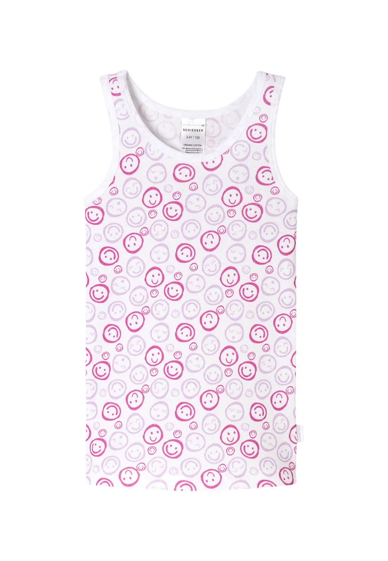 Unterhemd Feinripp 2er-Pack Weiss/Pink gemustert - Fine Rib