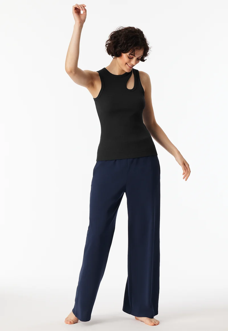 Tank Top Doppelripp mit Cut-Outs Schwarz - SCHIESSER 150 Years