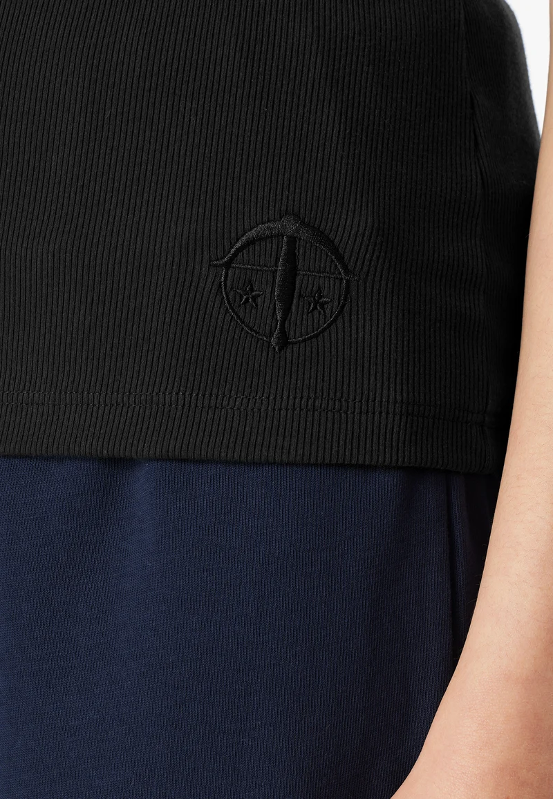 Tank Top Doppelripp mit Cut-Outs Schwarz - SCHIESSER 150 Years