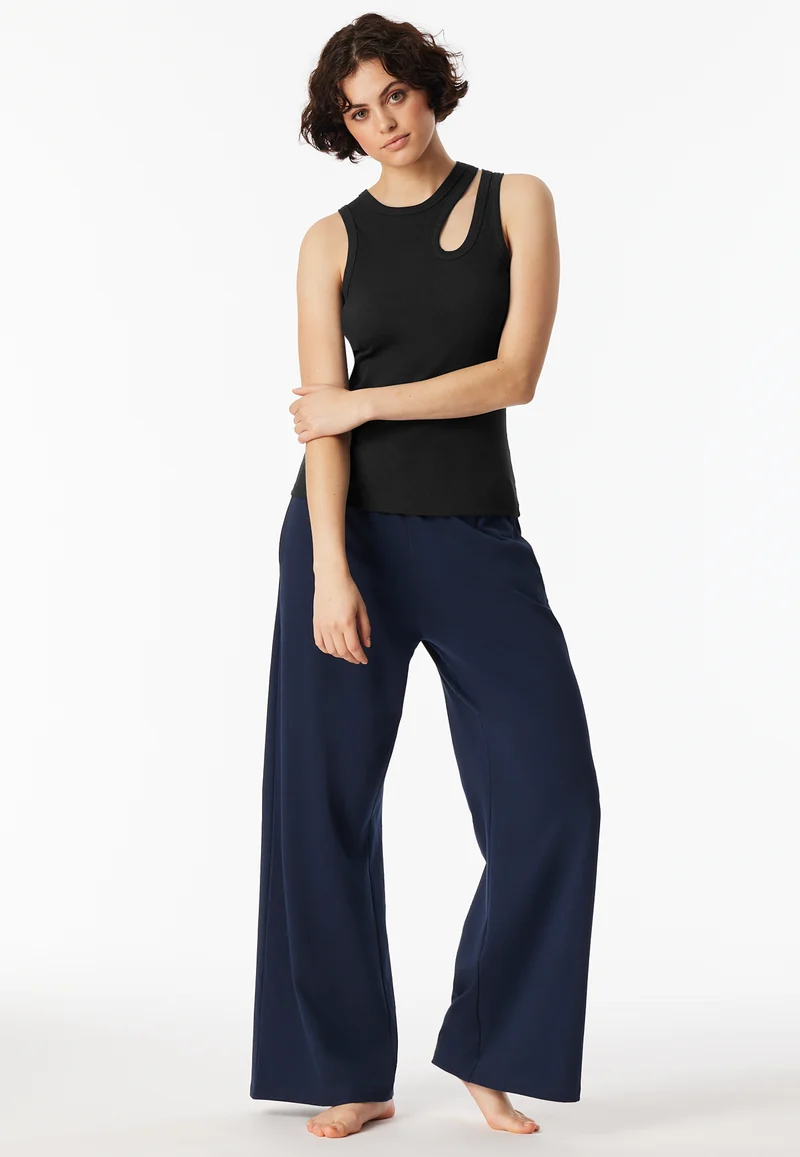 Tank Top Doppelripp mit Cut-Outs Schwarz - SCHIESSER 150 Years