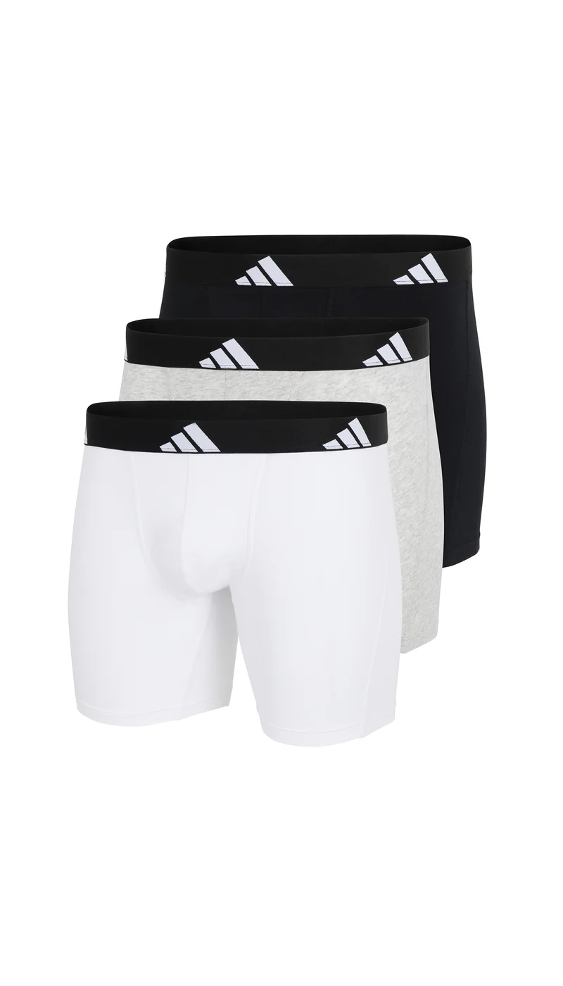 Enge Boxershorts 3er-Pack Schwarz/Grau/Weiss - ADIDAS