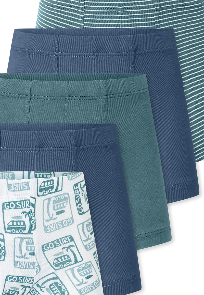 Shorts 5er-Pack Grün/Blau gemustert - 95/5