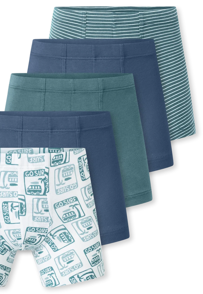 Shorts 5er-Pack Grün/Blau gemustert - 95/5