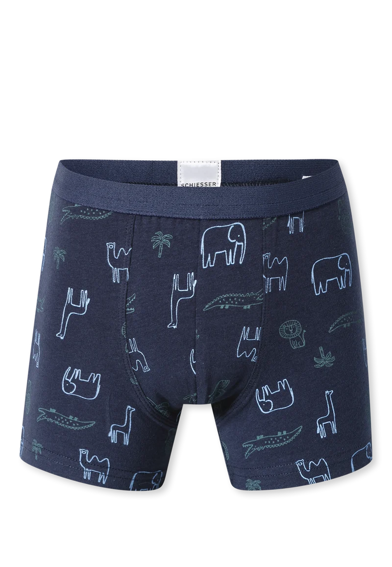 Shorts 7er-Pack Blau/Grün gemustert - 95/5