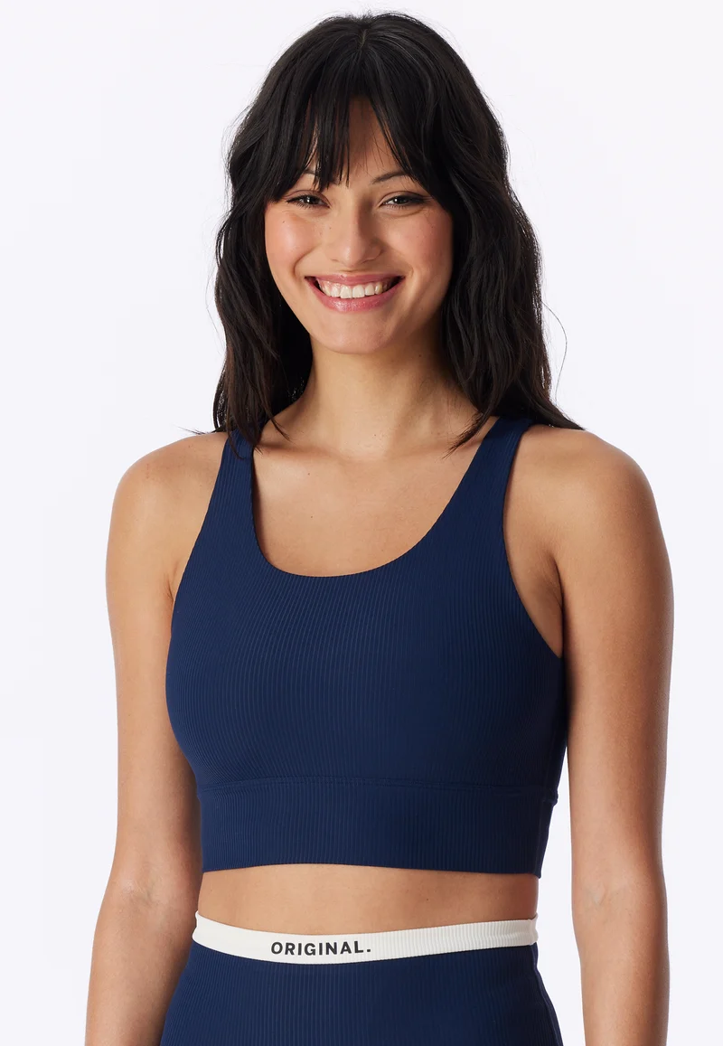 Bustier Doppelripp Dunkelblau - SCHIESSER Active