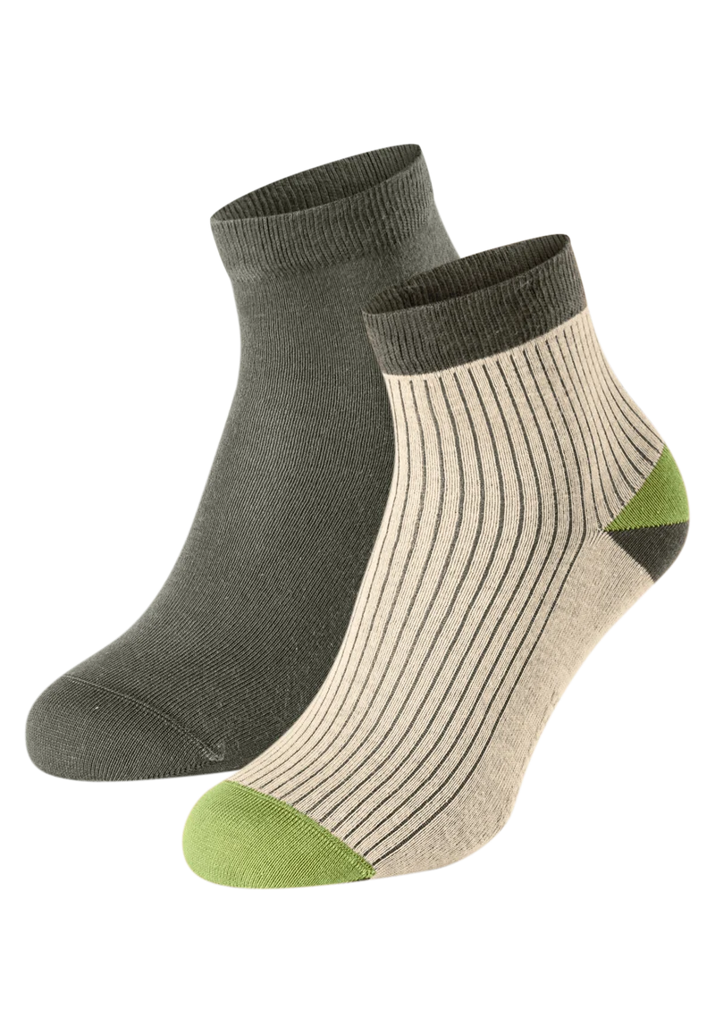 Socken Herren 2er-Pack Grün/Beige - Fashion