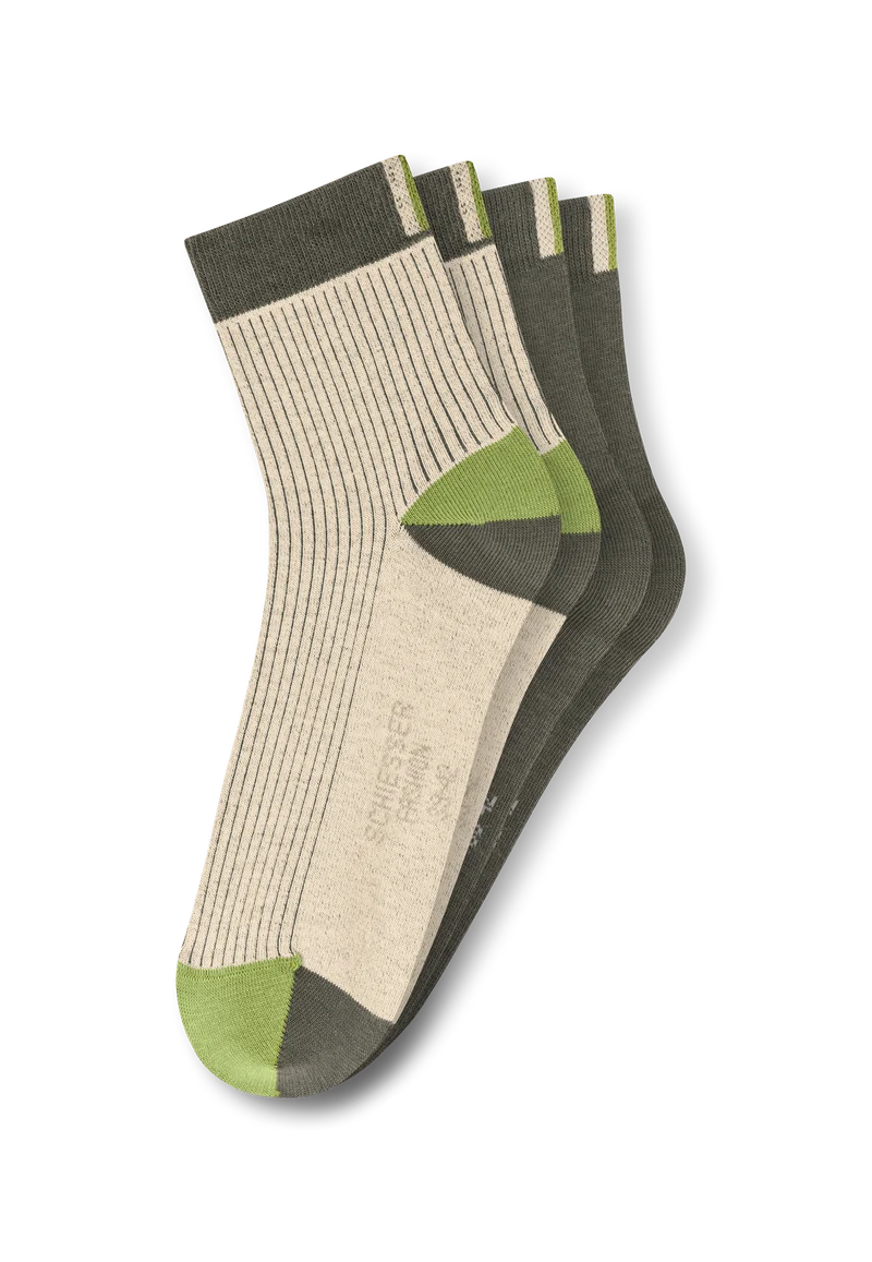 Socken Herren 2er-Pack Grün/Beige - Fashion